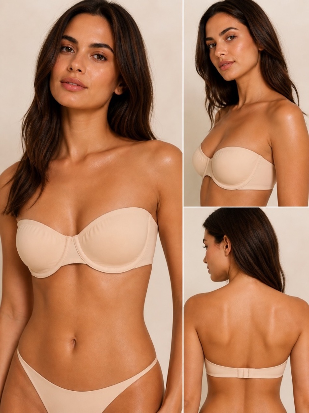Skims Smoothing Intimates Unlined Strapless Bra, 38D, NWT, Clay